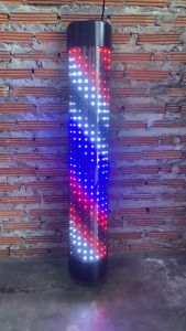 Feature Specialty LED Rotating Barber Pole - Waterproof Red White & Blue Light Strip for Hair Salons - 220V