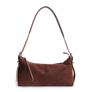 Abbott Vintage Long Leather Tote Bag Simplistic Retro Womens Shoulder Bag Casual Style Soft Leather Zipper Closure Handbag