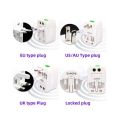 Adaptor universal internasional 2 port USB travel charger colokan listrik stop kontak. 