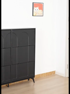 Ultra-thin Shoe Cabinet Modern Simple Black Large-capacity Foyer Cabinet Tipping Bucket Shoe Rack
