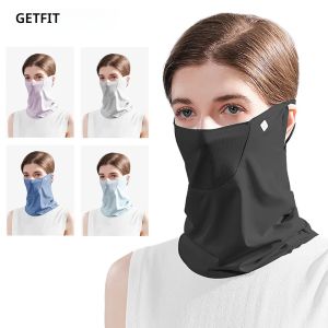 GETINFIT ฤดูร้อนหูแขวน Headscarves Sun-ป้องกัน Breathable ICE Silk หน้ากากบังแดด UV Protection Quick-drying คอ