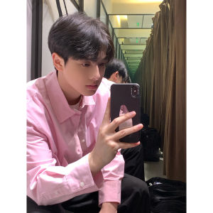 Pink Handsome Shirt Mens Fancy Trendy Cleanfit Long Sleeves Inner Wear Shirt Coat Summer Tops