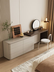 Minimalist Japandi Style Vanity Table Storage Drawer Solid Wood