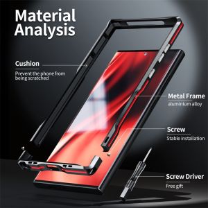 Case for Samsung Galaxy S24 Ultra Original Design Metal Edge Cutting Aluminum Alloy Frame Strong Anti-drop and Shockproof Protective Cover