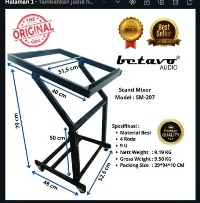 RAK MiXSER AUDIO 9U BESi KOKOH KUAT