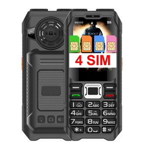 M6000 2G GSM 100% New Quad SIM Quad Standby Big Speaker Battery Flashlight Wireless FM Mobile Phone