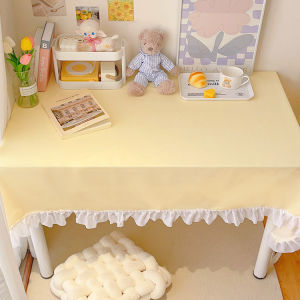 Cream Colored Tablecloth round Desk Student Personality Atmosphere Makeup Table Rectangular Computer Desktop Cloth Nordic Style