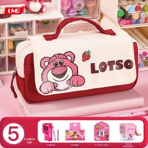 Girl School Pencil Case Large Capacity 2 Layers Portable