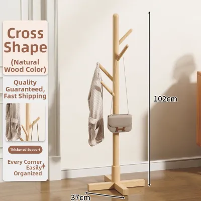 MINGZHIYIFAN | Standing Multi-functional Wooden Coat Rack