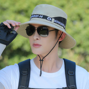 New Mens Outdoor Sun Protection Hat with Wide Brim and Mesh