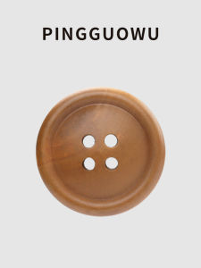 High-End Basswood Natural Log Edge Four-Eyed Button Retro Wooden Shirt Buttons Home Fabric Sewing DIY Accessories