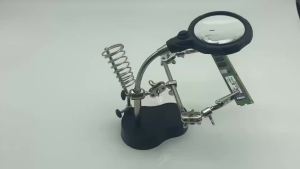 LED Soldering Iron Gun Holder Stand Welding Magnifier Glass with Helping Clamp Clip Third Hand Helping Repair Tool