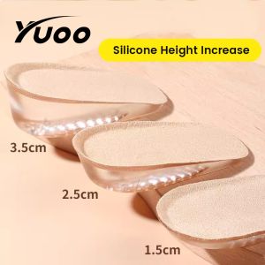 YUOO 1Pair Height Increased Insoles Silicone Half Plain Gel Heel Pads for Men Women
