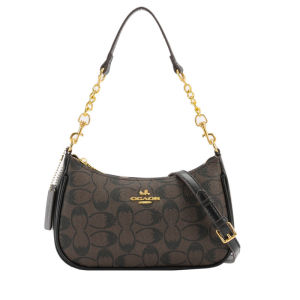 Womens Chain Bags Pvc Geometric Print Handbag Shoulder Crossbody Bag Womens Underarm Bag Suitable For Daily Outfit Matching