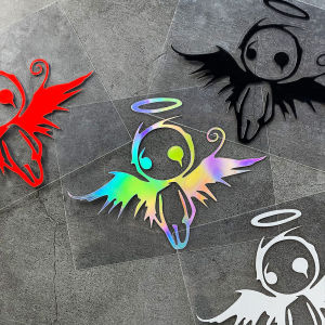 Cute Fallen Angels Halloween Spooky Reflective Car Windscreen Decorative Sticker Motorbike Scratch Masking Sticker Luggage Laptop Decal
