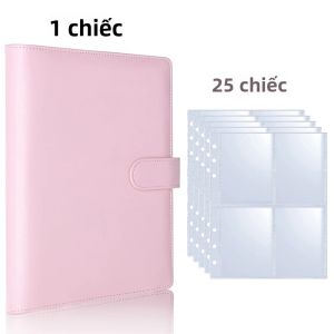 25 Cuốn Album Ảnh Kpop Khổ A5 4 Ô Mỗi Trang Đựng Thẻ Ảnh Idol Bìa PU Đóng Gáy Lò Xo