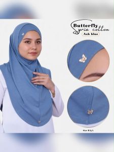 🦋 Tudung Sarung Syria Cotton Butterfy ! Premium Cotton ! Size M & L