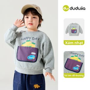 DUDUJIA | Áo Hoodie Dài Tay Màu Đỏ Cho Trẻ Em