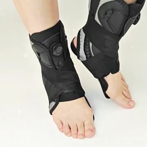 1pc Ankle Brace for Women & Men - Lace Up Adjustable Support with Side Stabilizers for Sprained AnkleAchilles Tendonitis Relief