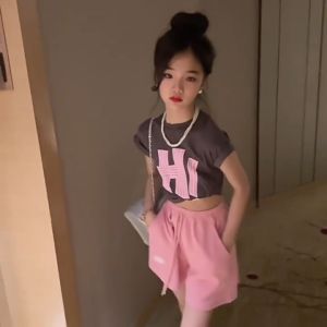 【Manila】6-13Years Terno for Kids Girls A Set Short Top+Shorts Loose and Breathable Suitable for Children and Teenagers