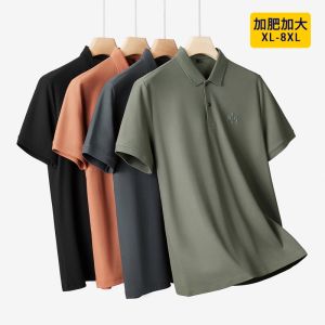 100% Mercerized Cotton plus Size Half Sleeve Polo Shirt Mens Short Sleeve T-Shirt Mens plus Size Summer Men Thin T-shirt T-Shirt