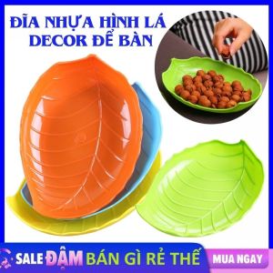 Đĩa nhựa vân gỗ đựng đồ ăn nhẹ ăn vặt đa năng phong cách Đĩa Đựng Hoa Quả Hình Chiếc Lá 18Cm - Dĩa Đựng Thức Ăn Trái Cây Đồ Ăn Decor Để Bàn An Toàn Và Tiện Lợi - Khay Để Đồ Ăn Vặt