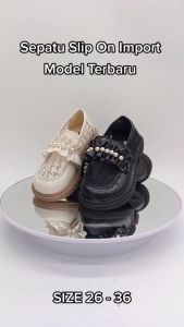 Sepatu Flat Anak Import Hiasan Mutiara Cantik Styl BISA COD