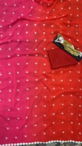 Share:  0 NEW BEAUTIFUL BANDHNI PRINTED GEORGETTE PARTY WEAR SAREE WITH BLOUSE