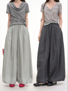 HTMEME | Quick Drying UV Protection Solid Color Drawstring Culottes Loose Casual Pants For Summer