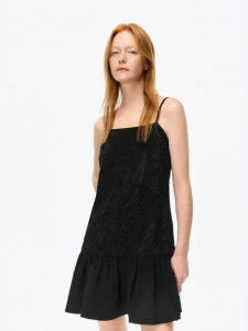 ANN ANDELMAN | Black Strapless Loose Mermaid Short Dress