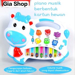 Mainan Edukasi Cow Piano / Early Learn piano animal sapi anak