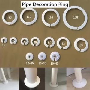 Vòng Ống PVC Màu Trắng Cho Điều Hòa Không Khí Phụ Kiện Trang Trí Cổ Áo Ống Thoát Nước Gia Đình Đường Kính 10-140mm