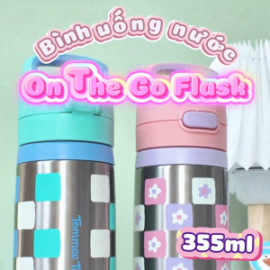 Bình Uống Nước Inox Giữ Nhiệt Tommee Tippee On-The-Go Flask 355ml Cho Bé Từ 18 Tháng