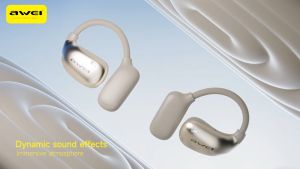 Awei T98 OWS Ear Hook Earphone On-Ear Open Wireless Earbuds With Mic Silicone Material Bluetooth 5.3 IPX6 Waterproof Exclusive Sport Earpiece For Running Cycling Gym Outdoor