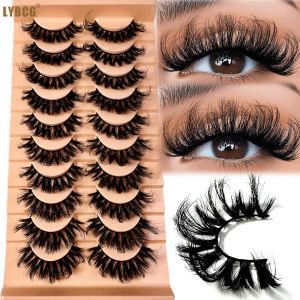 20Pairs Faux 3D Mink Lashes Bulk Russian Volume Fluffy Wispy Natural False Eyelashes Thick Dramatic Mink Lashes maquiagem Makeup
