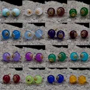 10mm Red Chalcedony Curved Needle Goldfish Buttons High-End Custom Real Silk Gambiered Guangdong Silk Cheongsam Placket Jade Buckle