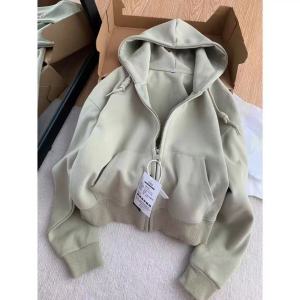 SHUQINGLAI | Autumn Casual Hooded Zippered Jacket