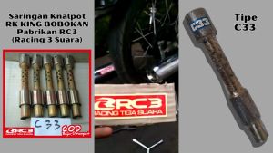 Saringan Knalpot RX KING BOBOKAN BAHAN SEMI KUNINGAN ASLI BERKUALITAS TIPE C33 RC3 (RACING 3 SUARA)