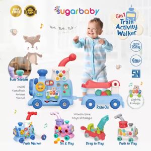 SUGARBABY Train Activity Walker 5in1 / Baby Walker Mainan Dorong Kereta Bayi
