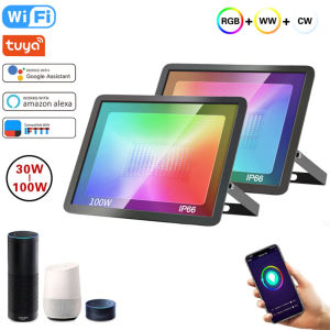 Kedia Đèn Pha Thông Minh Tuya Đèn Phản Quang LED Chiếu Sáng Trắng Lạnh Ấm Áp Có Thể Điều Chỉnh Độ Sáng RGB 220V 30W 50W 100W Ngoài Trời