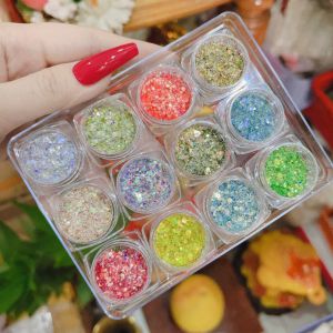 Set kim tuyến 3D Korea siêu sáng 12 màu trang trí nail