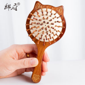 Langfu Cartoon Cute Cat Airbag Comb Rosewood Massage Comb Sandalwood Care Childrens Girls Air Cushion Comb Personal Hygiene