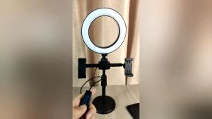 Mobile Phone Beauty Stand with Ring Light 16cm With Stand And Dual Phone Holder For Streaming Live