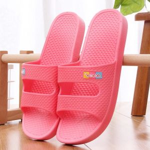Thick Bottom Bathroom Slippers Indoor Home Slippers Anti-Slip Summer Couples Flip Flops PVC Material Comfortable Home Shoes