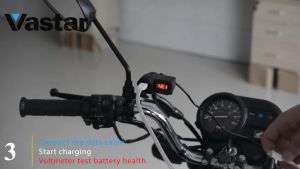 ที่ชาร์จมือถือมอเตอร์ไซค์ USB Charger แบบมีตัวเลขวัดไฟแบต กันน้ํา มีขาจับให้2แบบ