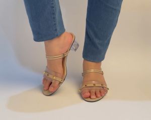 Sandal Wanita Uk Besar 41~45 Hak Kaca 5cm/Sandal Main & Kerja Big Size/Sandal Pesta/Sandal Keundangan