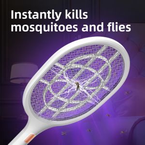MONLEYTA | Rechargeable Strong Electric Mosquito Swatter Two-In-One Design Mosquito Killer Lamp Portable USB Charging Fly Swatter