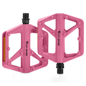 West Biking | Anti-Slip Nylon Pedals with Dual DU Bearings and Reflective Design