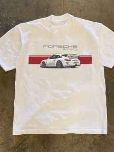 เสื้อยืดคอกลมแขนสั้นผ้าฝ้ายแท้สำหรับผู้หญิง แฟชั่นสตรีท ลายพิมพ์ไม่ซ้ำใคร เสื้อผ้าทำงานสไตล์เกาหลี ทรงหลวม แห้งเร็ว