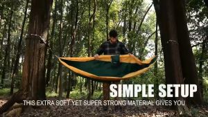 Camping Hammock Portable Tree Hammock with 2 Sling Lightweight 210T Nylon Parachute Hammock for Backpacking Traveling Beach Backyard Hiking